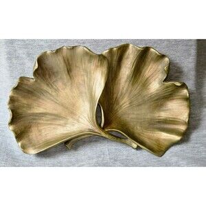 Pier 1 Decorative Tray/Bowl Ginkgo Biloba Leaves Living Room Entry Table 16 x 10